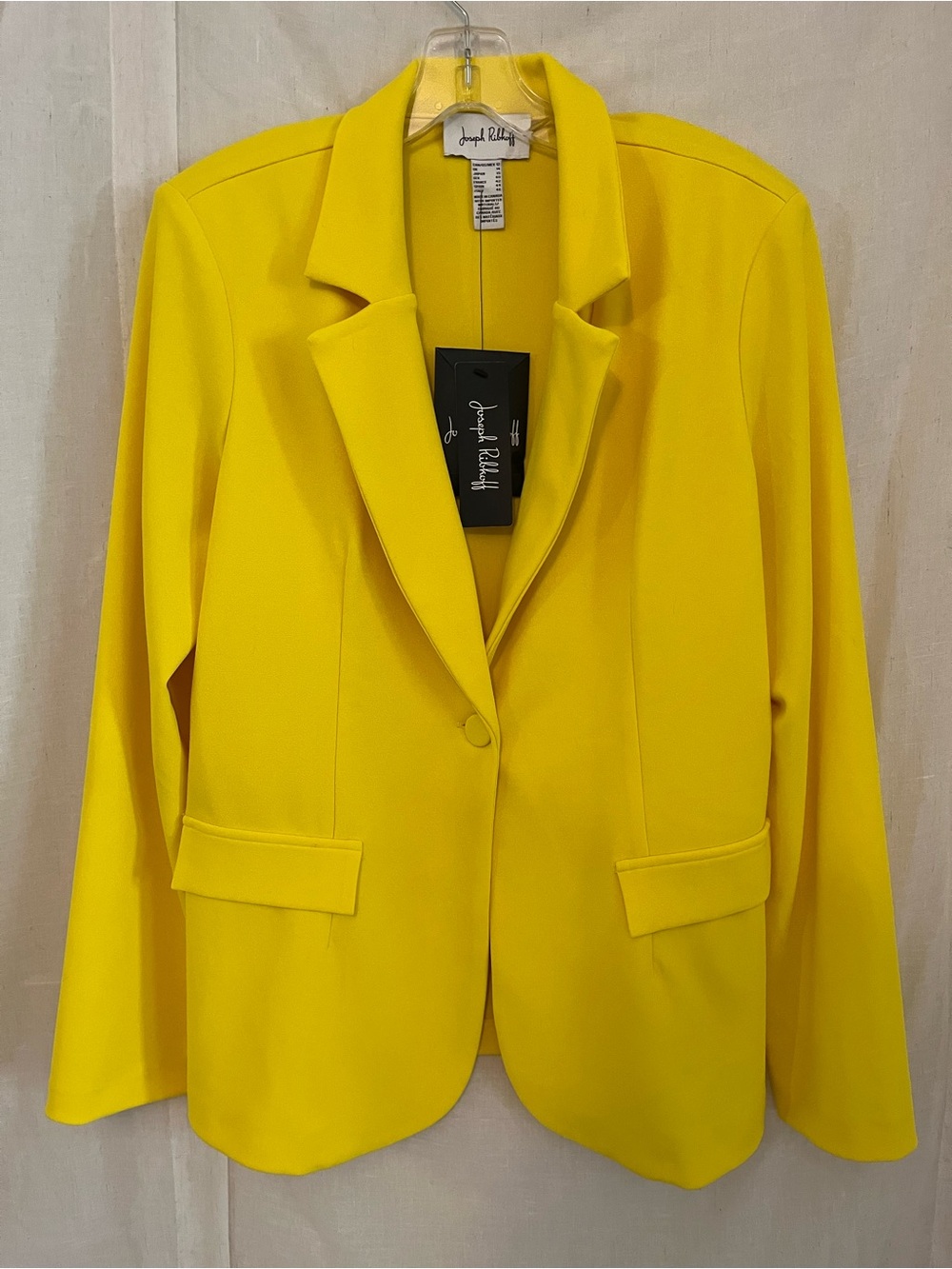 Joseph Ribkoff Bright Yellow Single-Button Blazer